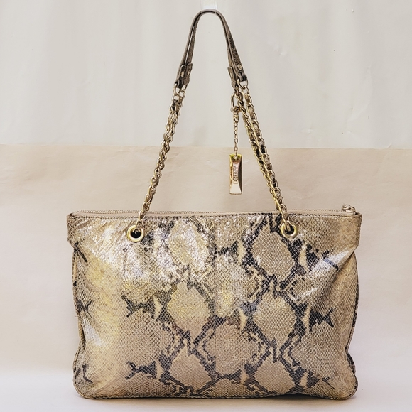 DKNY Stunning Python Shoulder Crossbody Python Print Gunuine Leather Handbag - Picture 7 of 16